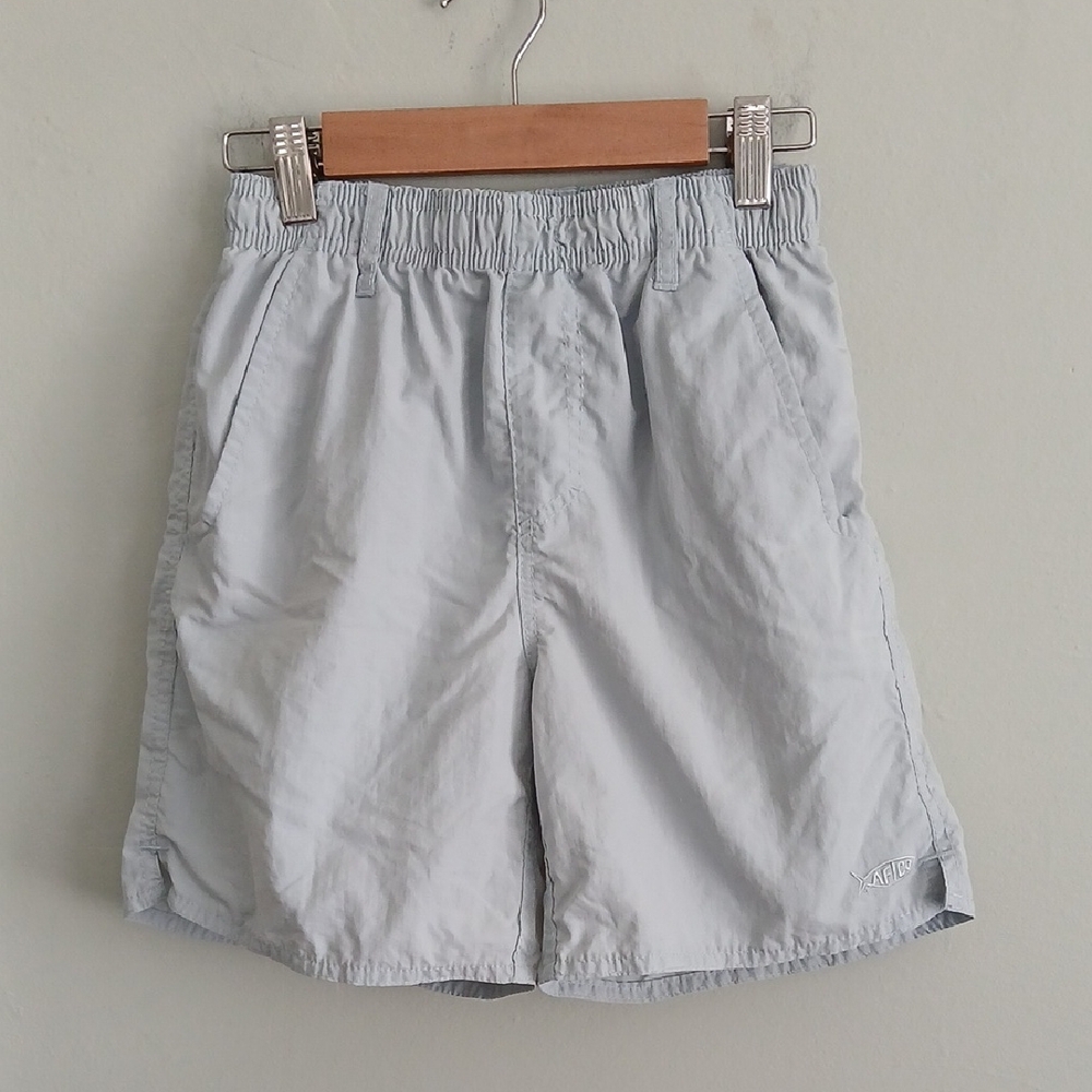 Aftco Boy's Swim Trunks Fishing Shorts Pale Blue With Pockets Size M Age 10-12